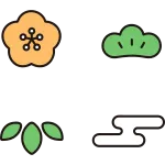 New Year Pine Bamboo Plum Cloud SVG Icon